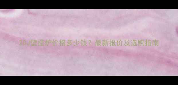 20J壁挂炉价格多少钱最新报价及选购指南