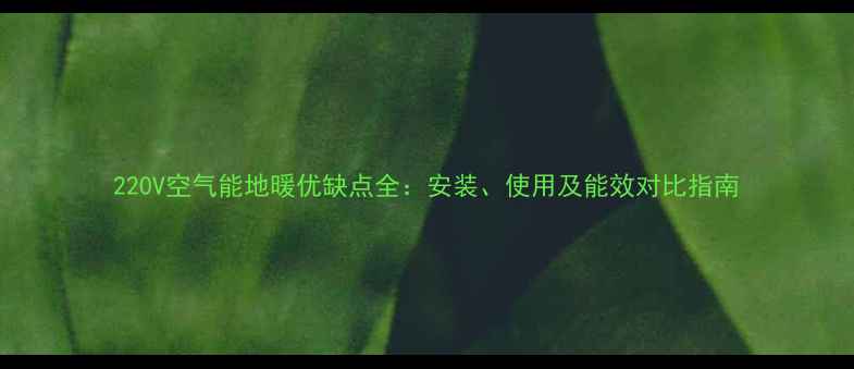 图片 220V空气能地暖优缺点全：安装、使用及能效对比指南