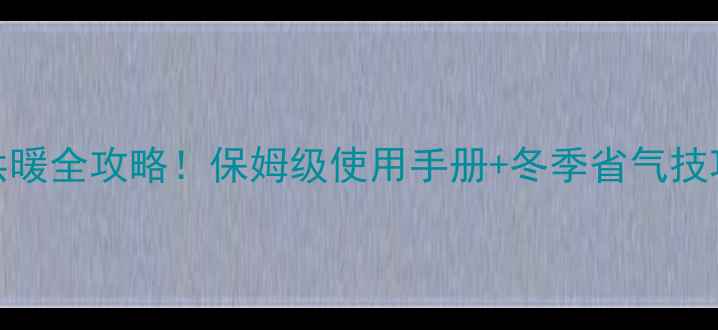 图片 24英寸壁挂炉家庭供暖全攻略！保姆级使用手册+冬季省气技巧，附操作步骤图解