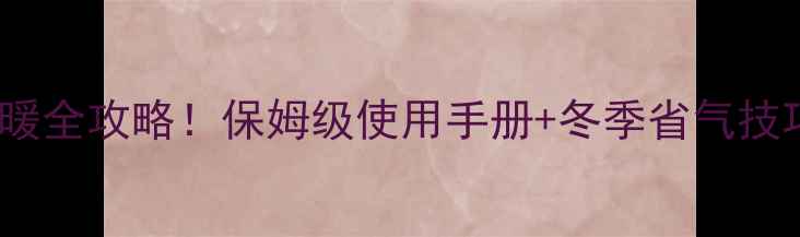图片 24英寸壁挂炉家庭供暖全攻略！保姆级使用手册+冬季省气技巧，附操作步骤图解1
