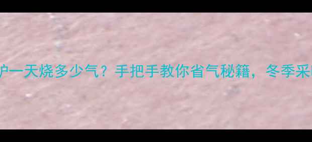 图片 26kw壁挂炉一天烧多少气？手把手教你省气秘籍，冬季采暖不肉疼2