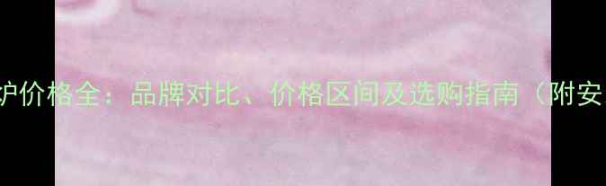 28kw壁挂炉价格全品牌对比价格区间及选购指南附安装成本