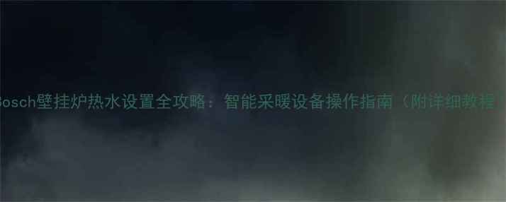 图片 Bosch壁挂炉热水设置全攻略：智能采暖设备操作指南（附详细教程）