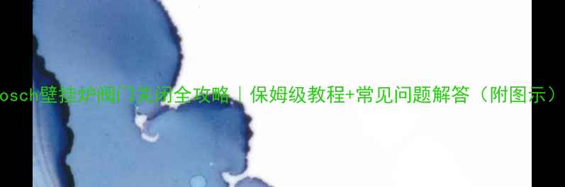 图片 Bosch壁挂炉阀门关闭全攻略｜保姆级教程+常见问题解答（附图示）1