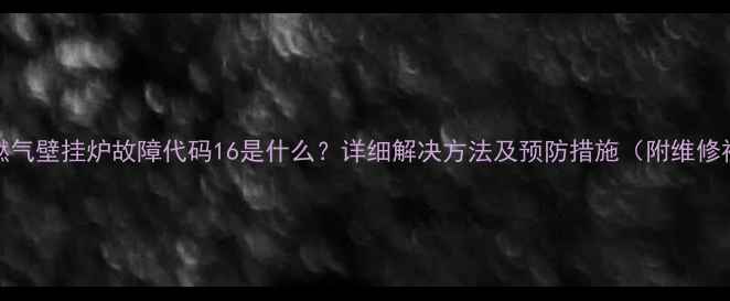 图片 Bosch燃气壁挂炉故障代码16是什么？详细解决方法及预防措施（附维修视频）2
