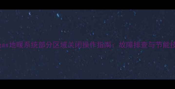 Immergas地暖系统部分区域关闭操作指南故障排查与节能技巧全