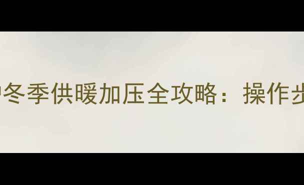 图片 Immergas壁挂炉冬季供暖加压全攻略：操作步骤与维护要点1