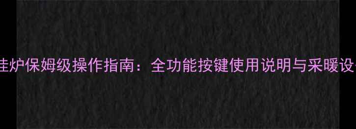 Kiturami壁挂炉保姆级操作指南全功能按键使用说明与采暖设备维护秘籍