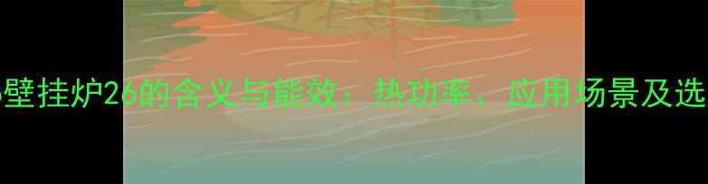 L1PB26壁挂炉26的含义与能效热功率应用场景及选购指南