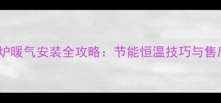 Navien壁挂炉暖气安装全攻略节能恒温技巧与售后服务指南