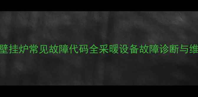 SMALES壁挂炉常见故障代码全采暖设备故障诊断与维修指南