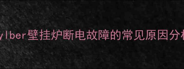 图片 Sylber壁挂炉断电故障的常见原因分析