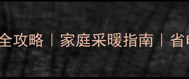 Viessmann地暖调温全攻略家庭采暖指南省电省钱技巧大公开