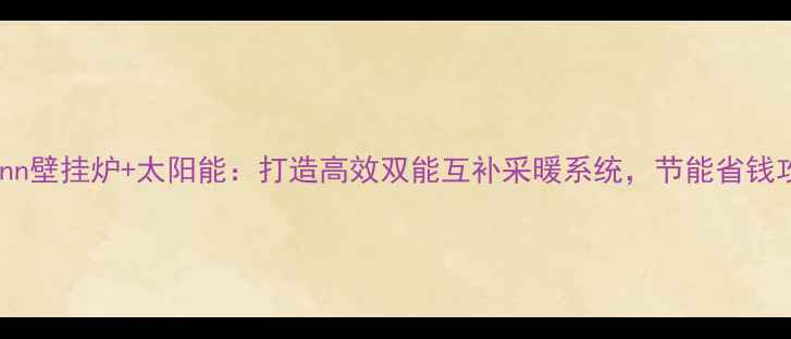 Viessmann壁挂炉太阳能打造高效双能互补采暖系统节能省钱攻略全