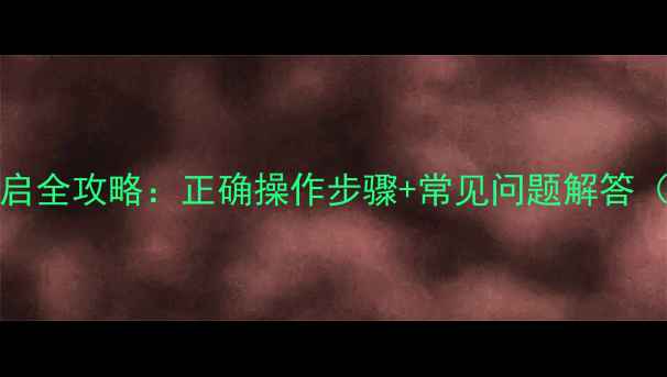 Viessmann壁挂炉暖气开启全攻略正确操作步骤常见问题解答附采暖设备使用指南