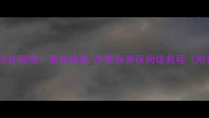 图片 ⚠️壁挂炉冻坏别慌！紧急修复+冬季保养保姆级教程（附视频教程）1
