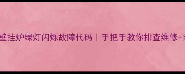 威能壁挂炉绿灯闪烁故障代码手把手教你排查维修自检指南
