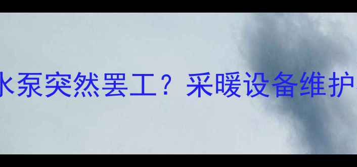 图片 ⚠️警惕！壁挂炉水泵突然罢工？采暖设备维护必看的水泵故障全1