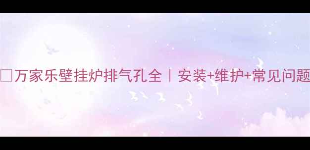 图片 ✅万家乐壁挂炉排气孔全｜安装+维护+常见问题