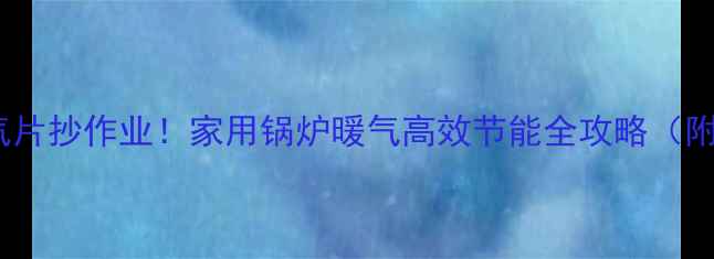 土耳其进口暖气片抄作业家用锅炉暖气高效节能全攻略附选购避坑指南