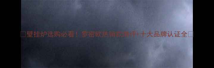 壁挂炉选购必看罗密欧热销款测评十大品牌认证全