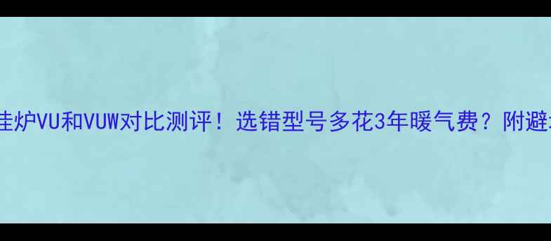 威能壁挂炉VU和VUW对比测评选错型号多花3年暖气费附避坑指南