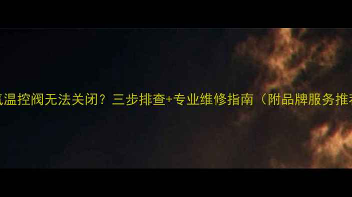 图片 ✨暖气温控阀无法关闭？三步排查+专业维修指南（附品牌服务推荐）✨