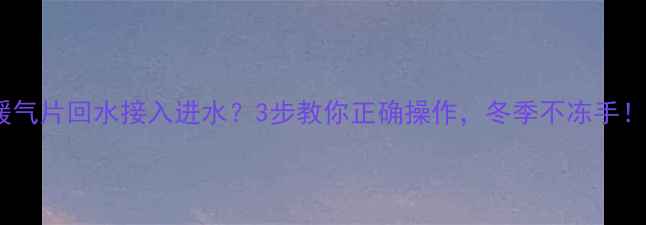暖气片回水接入进水3步教你正确操作冬季不冻手