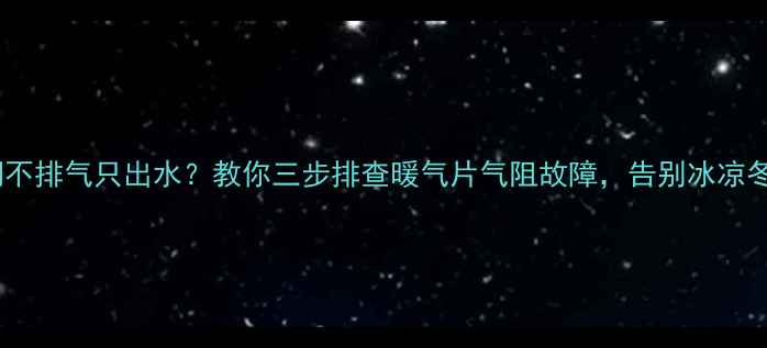 图片 ✨暖气阀不排气只出水？教你三步排查暖气片气阻故障，告别冰凉冬天！✨1