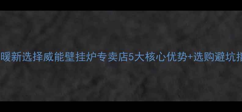 图片 ✨武汉采暖新选择威能壁挂炉专卖店5大核心优势+选购避坑指南！🔥2