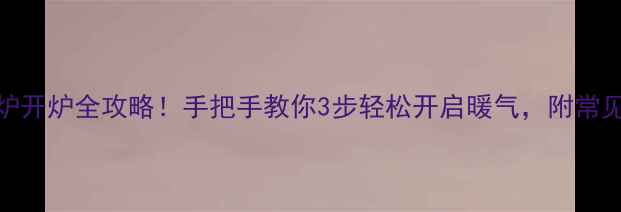 海顿壁挂炉开炉全攻略手把手教你3步轻松开启暖气附常见故障处理