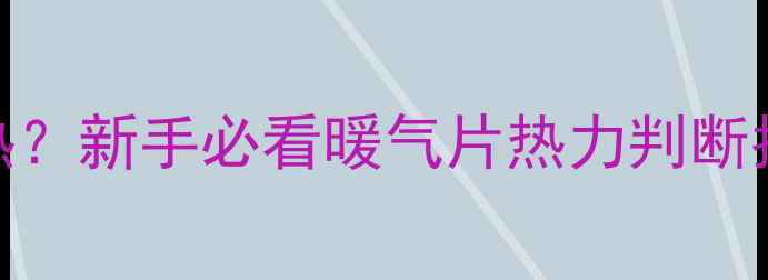 集中供暖暖气热不热新手必看暖气片热力判断指南设备养护秘籍