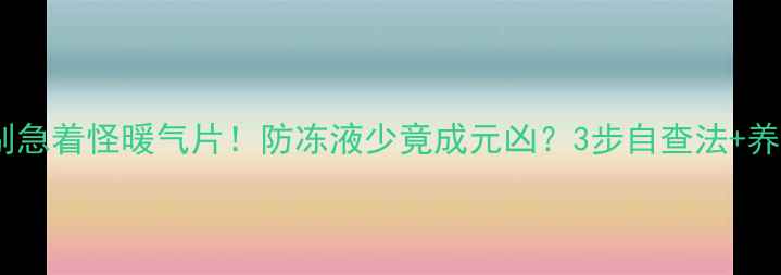 图片 ❄️暖气不热别急着怪暖气片！防冻液少竟成元凶？3步自查法+养护攻略收好！2