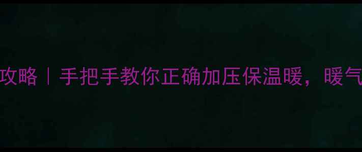 暖气循环泵使用全攻略手把手教你正确加压保温暖暖气不热别急着修暖气片