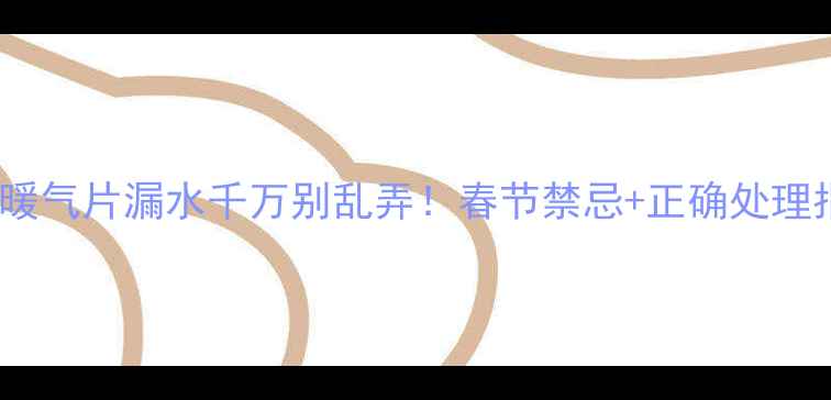 图片 ❄️暖气片漏水千万别乱弄！春节禁忌+正确处理指南2