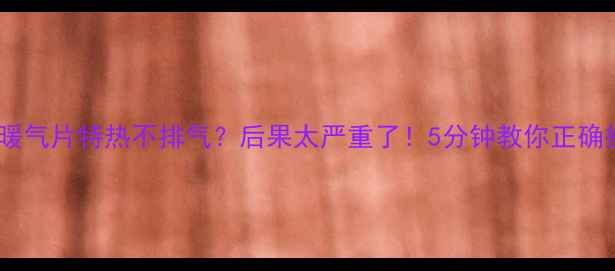 图片 ❄️暖气片特热不排气？后果太严重了！5分钟教你正确操作1