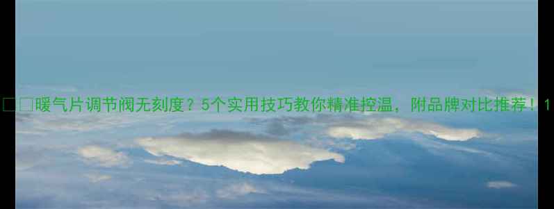 图片 ❄️暖气片调节阀无刻度？5个实用技巧教你精准控温，附品牌对比推荐！1