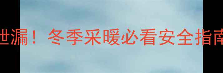 壁挂炉一氧化碳泄漏冬季采暖必看安全指南防中毒保全家健康