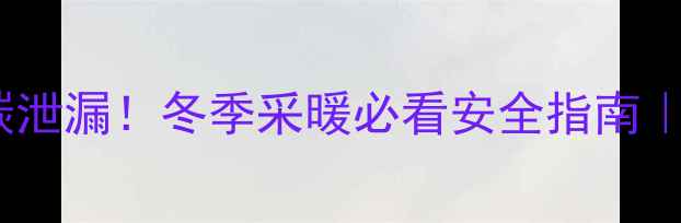 图片 ❗️壁挂炉一氧化碳泄漏！冬季采暖必看安全指南｜防中毒保全家健康2