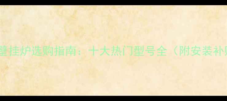 万和冷凝壁挂炉选购指南十大热门型号全附安装补贴政策