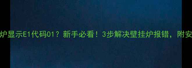图片 万家乐壁挂炉显示E1代码01？新手必看！3步解决壁挂炉报错，附安全使用指南