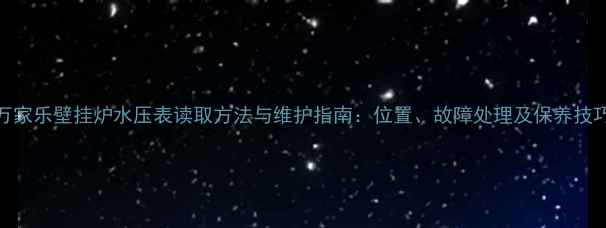 图片 万家乐壁挂炉水压表读取方法与维护指南：位置、故障处理及保养技巧