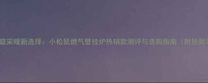 三门峡家庭采暖新选择小松鼠燃气壁挂炉热销款测评与选购指南附热效率参数