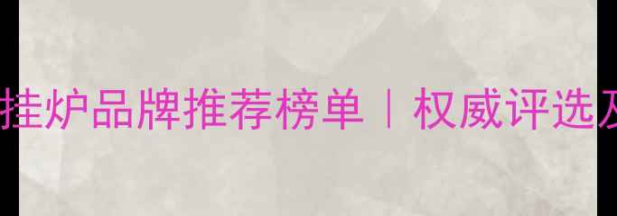 图片 上海十大壁挂炉品牌推荐榜单｜权威评选及选购指南1