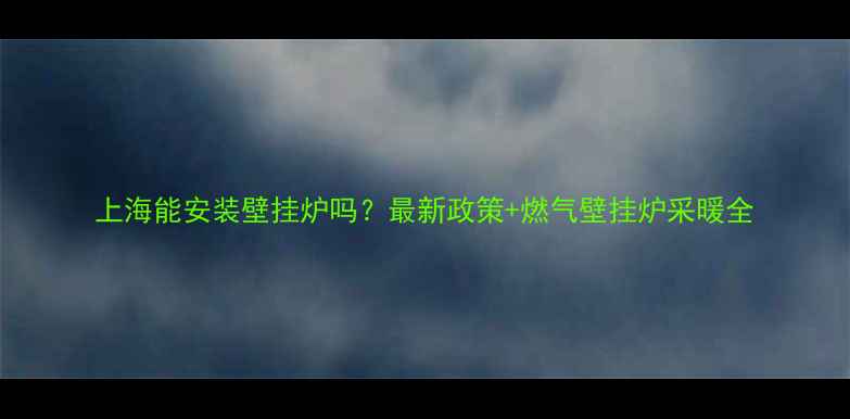图片 上海能安装壁挂炉吗？最新政策+燃气壁挂炉采暖全