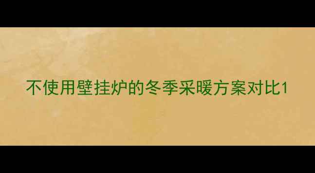 不使用壁挂炉的冬季采暖方案对比