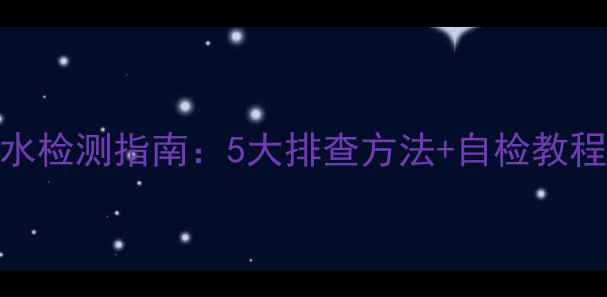 图片 专业暖气系统漏水检测指南：5大排查方法+自检教程（附视频演示）