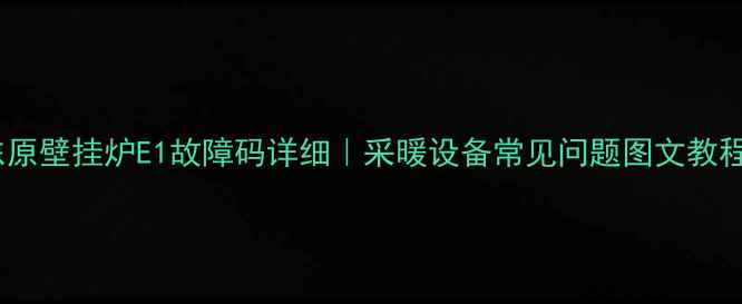 东原壁挂炉E1故障码详细采暖设备常见问题图文教程