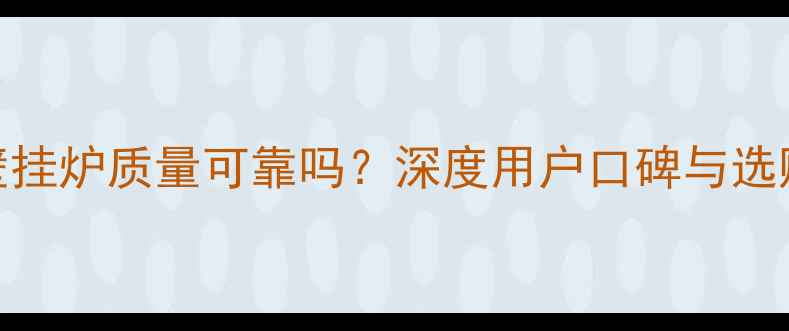 东原壁挂炉质量可靠吗深度用户口碑与选购指南