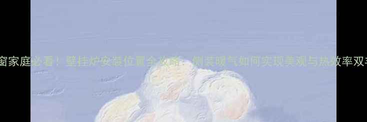 图片 两面临窗家庭必看！壁挂炉安装位置全攻略：侧装暖气如何实现美观与热效率双丰收？1